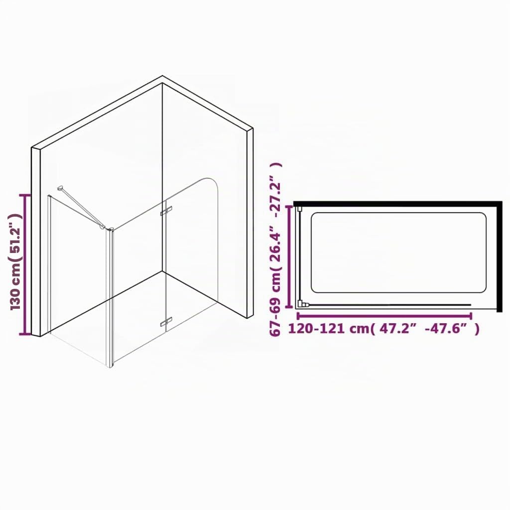 vidaXL Mampara Ducha 1 Hoja Plegable Pivotante Doble + 1 Hoja Fija Cristal Seguridad Vidrio Templado ESG Cabina Baño Transparente Cierre en L Bañera