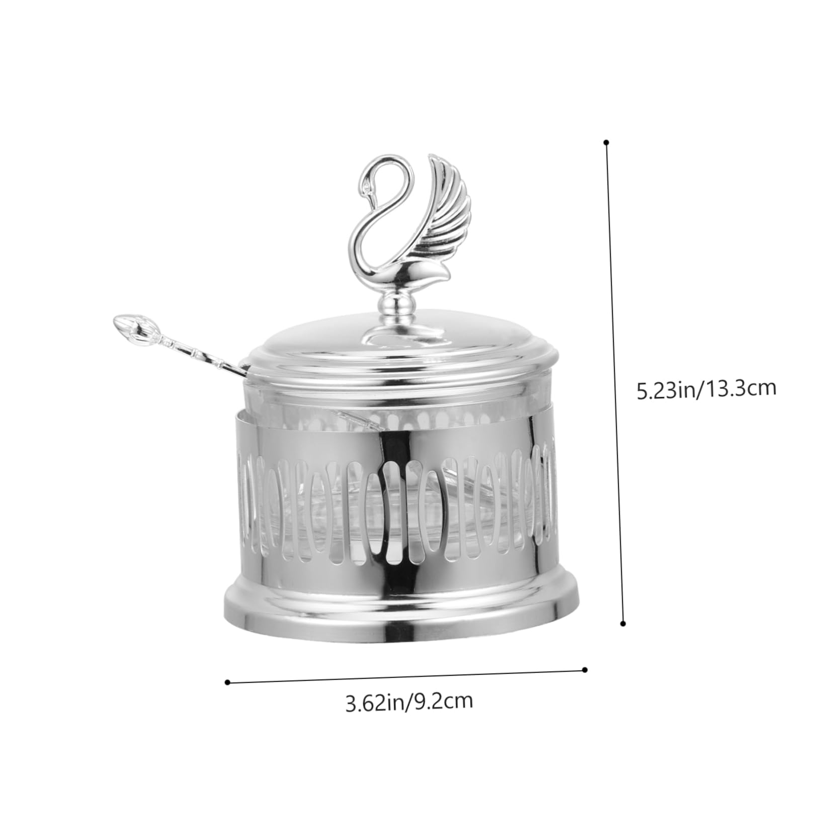 COLLBATH 1Pc Creative Seasoning Box Silver Glass Condiment Jar and Seasoning Storage Pot for Kitchen Multipurpose Design for and Table Decoration