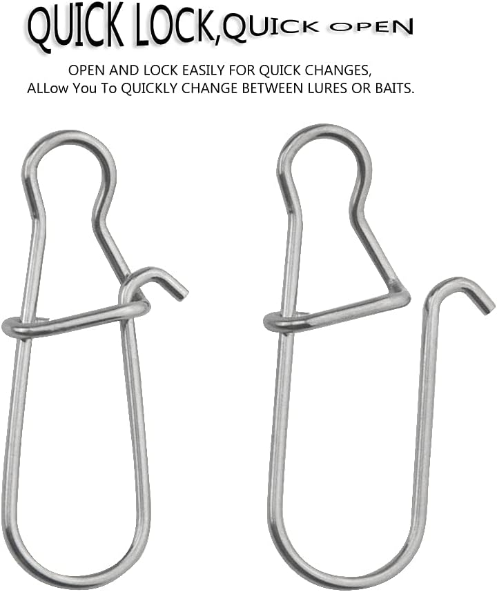 WMYCONGCONG 300 PCS Stainless Steel Duo Lock Snaps Swivel Slid Rings Fishing Lure Hook Connector #0-#5 24LB-83LB for Freshwater Saltwater Fishing Gear Tackle Accessories - Image 4