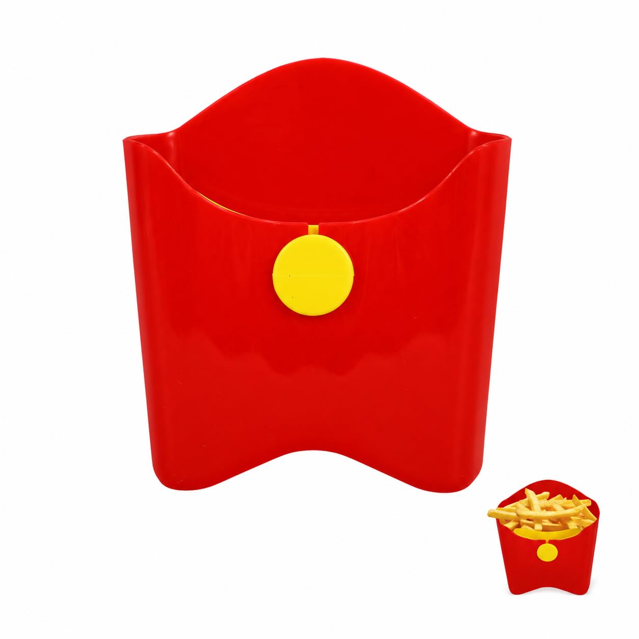 Toyvian Portable Reusable Snack Container French Fry Holder Cup Red for Boys Party Snacks and-The-Go Use Multipurpose Box
