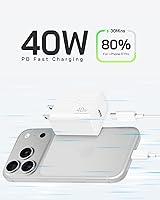 Vista 2 de Cargador de carga rápida para iPhone 17, 16, 15 Pro, bloque de carga rápida USB-C de 40 W para iPhone con cable de carga tipo C a C de 6 FT