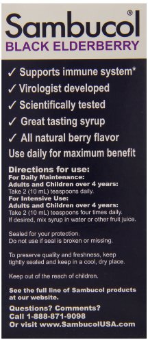 Sambucol Black Elderberry Syrup Original Formula,  7.8 Ounce Bottle - Thumbnail 4