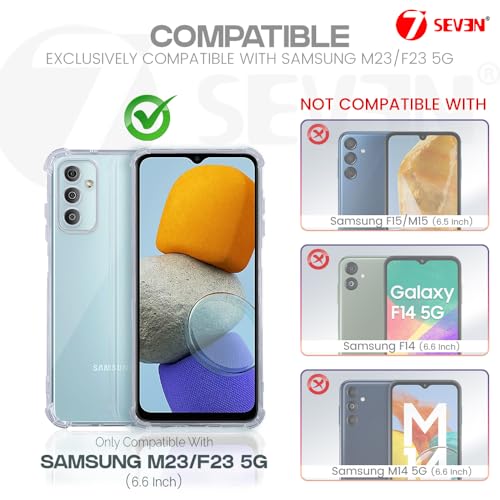 Image of 7SEVEN Back Cover for Samsung Galaxy M23 | F23 5G Transparent Mobile Back Case Shock Proof Design Camera Edges Protection Crystal Clear Phone Case Silicon Soft TPU and Flexible Bumper Phone Cover