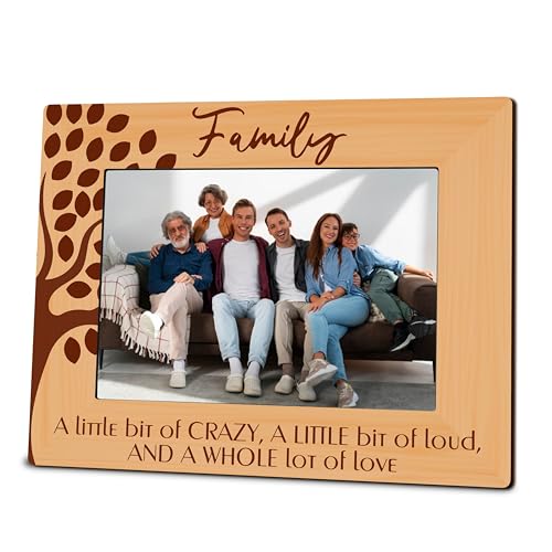 Cudwid Family Wooden Frame Suitable For 5x7 Inch Photo - Minimalism Family Member Picture Decor - Modern Farmhouse Home Tabletop Shelf Display Picture Frame - Housewarming Family Keepsake Gift - A05