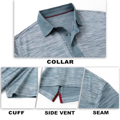M MAELREG Golf Shirts for Men Dry Fit Moisture Wicking Pique Performance Casual Sport Mens Polo Shirts Short Sleeve — view 5