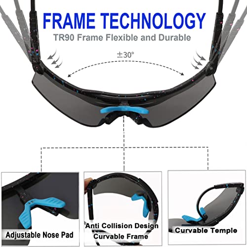 OUTDOORSPARTA Polarized Sports Sunglasses with 3 Interchangeable Lenses - Image 4