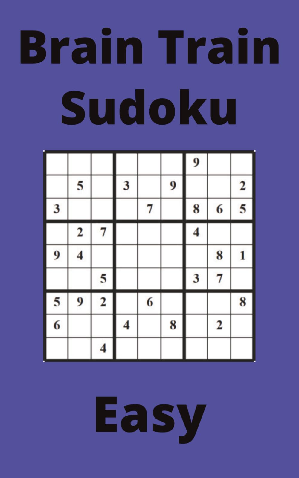 Blue Brain Train Sudoku Book, 9x9 Puzzles, 300 Pages, 5x8, Easy