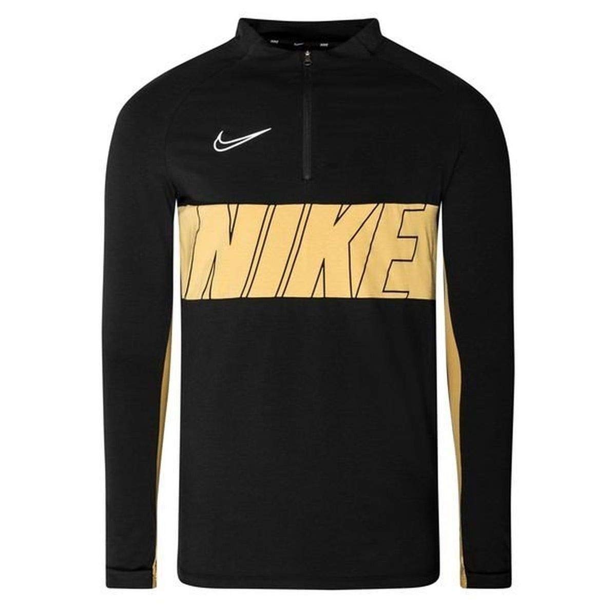 Nike children Dry Acd Dril Top Sa Sweatshirt, Black/Black/Jersey Gold/White, S - Image 2
