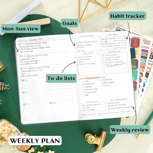 Image of Legend Planner Undated, Weekly & Daily Goal Journal, A5 Dark Teal