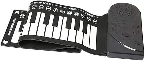 Faltbare Tasten Flexible Roll Keyboard Klavier Umwelt Silikon Tastatur und Horn fA r Kinder  Schwarz 