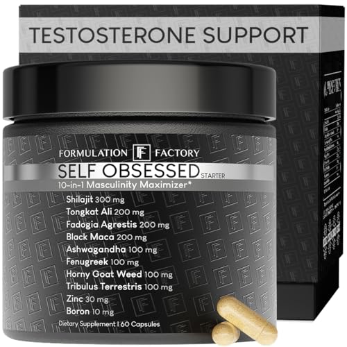 Formulation Factory Testosterone Supplement for Men - Self Obsessed Starter Vitality Complex with Shilajit, Tongkat Ali & Ashwagandha - Foundational Male Enhancement - 60 Capsules, 1 Month Supply