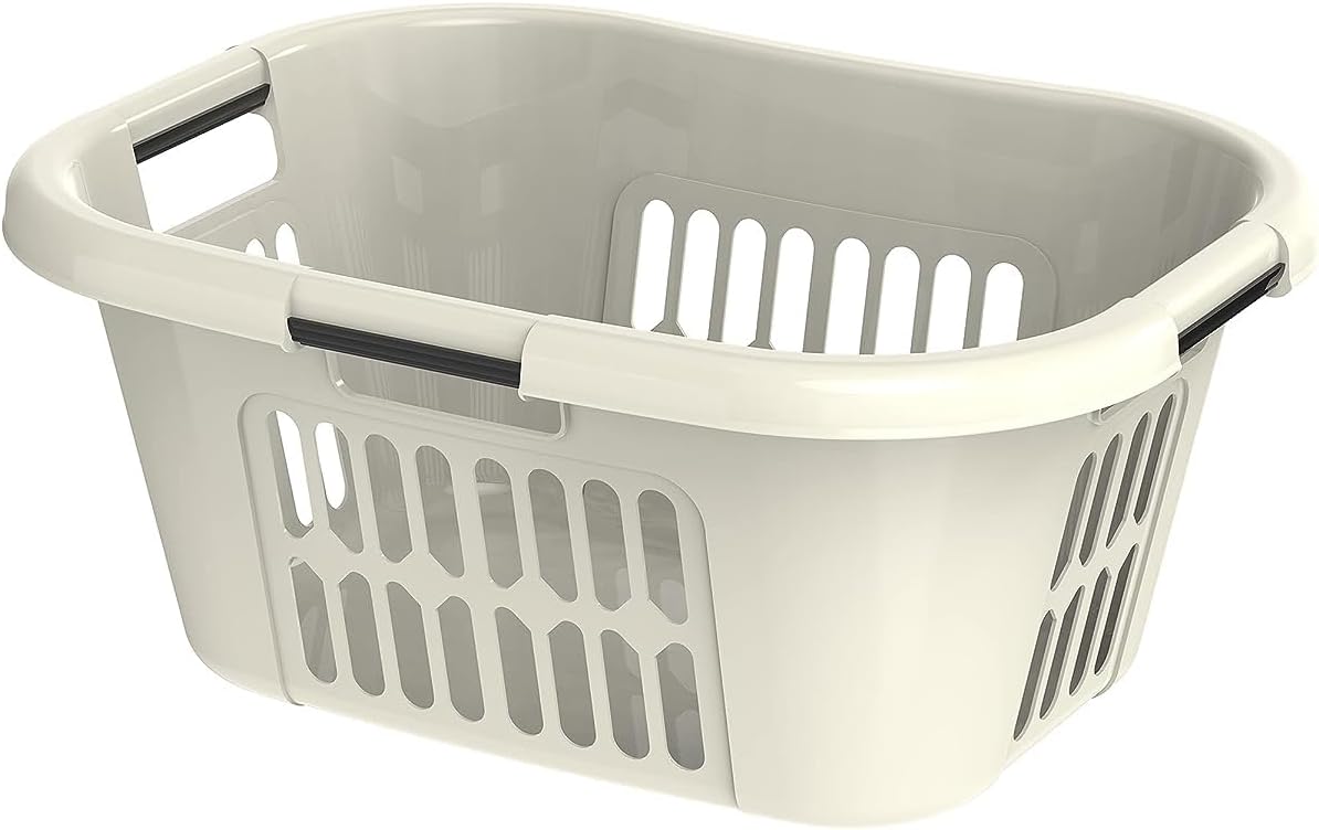 Cosmoplast 40L Oval Laundry Basket, Off White
