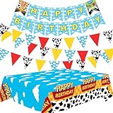 Cartoon Story Party Decorations Blue Sky White Cloud Tablecloths Cloud Cow Print Banner Flags Hanging Decorations for Birthday Baby Shower Cartoon Story Party Supplies