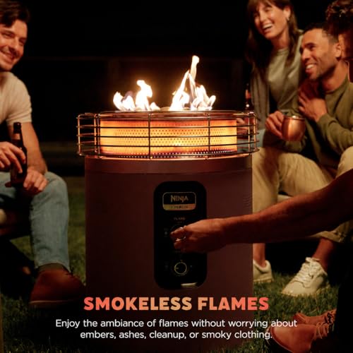 Ninja Fireside360 Outdoor Heater & Fire Pit | 3 Modes: Flame & Heat | Portable for Patio, Deck, Camping, Easy Control Smokeless Flame | Push to Start Ignition | Brown | OF101BR1 - Image 7