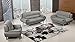 American Eagle Furniture Highland Complete 3 Piece Living Room Faux Leather Sofa Set, Gray