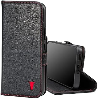 TORRO Phone Case Compatible with Samsung Galaxy S22 5G  Quality, Genuine Leather Cover with Card Slots and Horizontal Viewing Stand (Black)