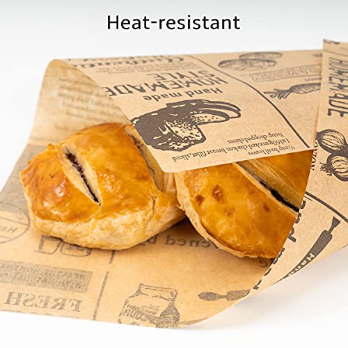 Deli Paper Sheets, 100 Sheets Wrap Paper 25 x 25 cm, Disposable Food Packaging Paper for Sandwich, Chips, Burgers, Cakes etc - Image 6