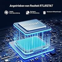 10G PCIe Netzwerkkarte, YuanLey 10G Base-T Ethernet-Karte Mit Realtek RTL8127AT Controller, PCIe Zu 10Gb RJ45 Ethernet Adapter NIC Kompatibel Mit PCI Express X1, X4, X8, X16, Unterstützt WOL – Ansicht 4