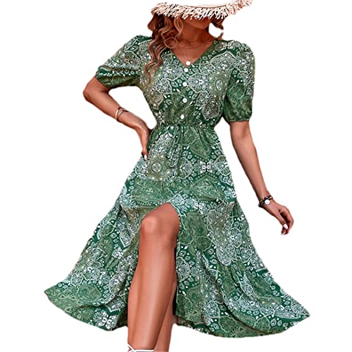 Robe d'été bohème avec fente En8 respirante et fluide pour un confort optimal