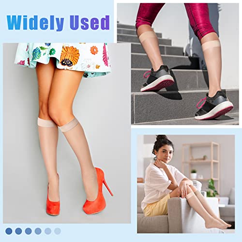 Shellwei 3 Pairs Sheer Compression Socks 20-30 Mmhg Knee High Compression Stockings Support Hose for Women3