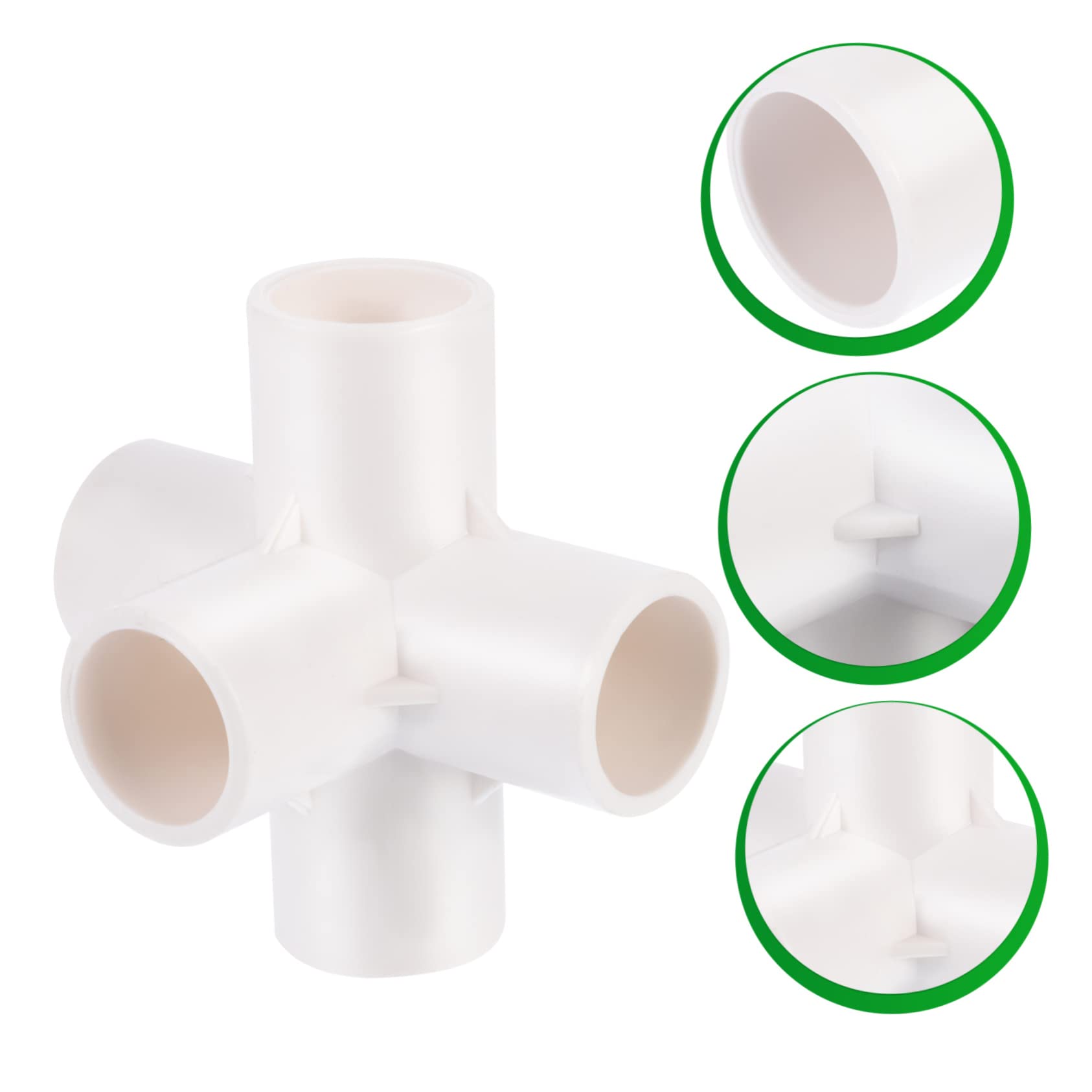 Didiseaon 5 Raccordo PVC 20 Irrigazione Pezzi a Tubo Bianco Vie