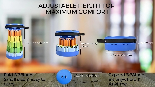 SOLDTRUE® Telescopic Folding Stool – Adjustable, Foldable