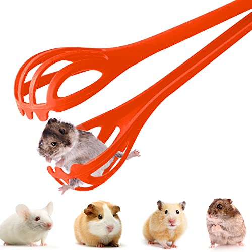 KUNBEIEN Hamster Clip - Quick Capture Tool for Bad-Tempered Hamsters, Guinea Pigs & Dutch Rabbits (Orange)