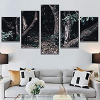 SIGNWIN 5 Panel Canvas Wall Art Rustic Woods for Home Decorations Ready to Hang - 60