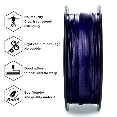 Image of ZIRO Shiny Sparkle PLA Filament with Glitter, Shining 3D Printer PLA Filament 1.75mm, Diamond Series Colorful Spool 1kg, Neatly Wound, Fit Most FDM 3D Printers, Dimaond Blue