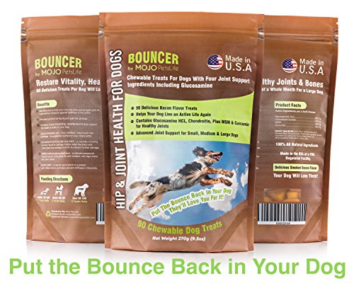 MoJo's Natural Glucosamine Hip and Joint Nutritional Supplement with Chondroitin and MSM for Dogs