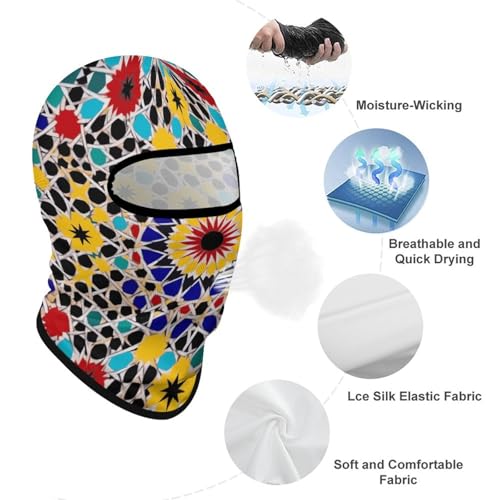 Balaclava de color marroquí para hombre y mujer, protección solar, transpirable, máscara completa para la cabeza para senderismo, ciclismo, running y conducción miniatura 3