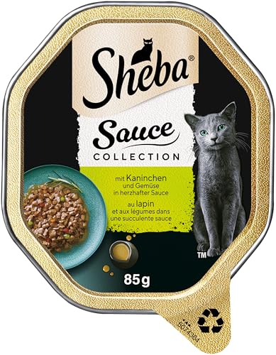 SHEBA Schale Nassfutter für Katzen Sauce Collection mit Kaninchen und Gemüse 2 x 11 x 85g