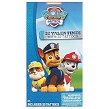 Paper Magic Group Paw Patrol Nickelodeon Valentine's Day Cards and Temporary Tattoos for Kids, 64 Piece