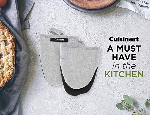 Image of Cuisinart Mini Oven Mitts - 5.5 inch x 7 inch Heat-Resistant Kitchen Mitts for Oven with Non-Slip Neoprene Palm, Cotton Filling, and Fabric Loop - Durable Oven Mitt Set for Cooking & Baking