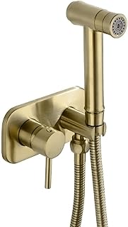 TRUSTMI Bathroom Concealed Hot and Cold Bidet Spray Set Hand Held Sprayer Shattaf Warm Water Toilet Attachment, Brushed Gold