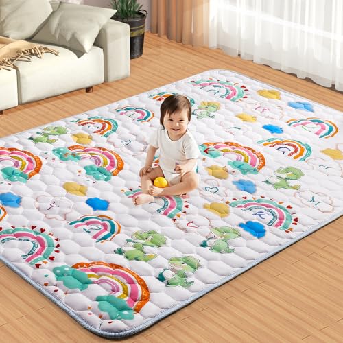 Image of 74x50 Playpen Mat for Babies Crawling: Baby Play Mat for Kids, Toddlers, Infants, Children - Soft Indoor & Outdoor Floor Playmat - Portable, Non-Slip, Washable