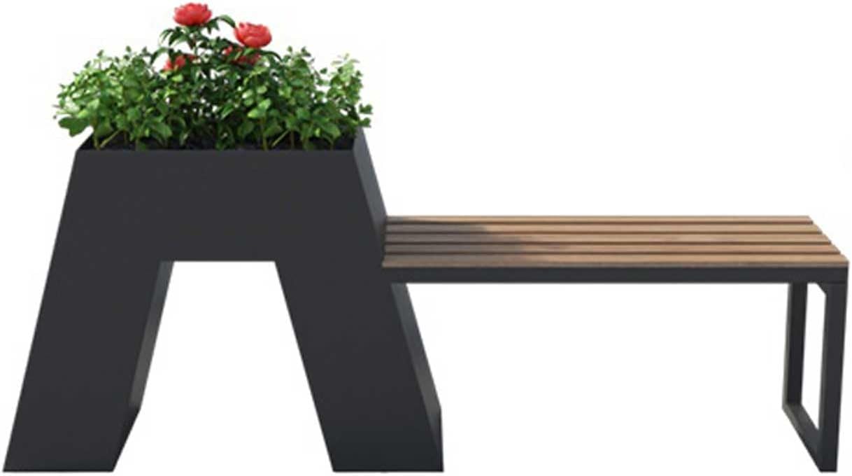 Bench with Planter Box, Outdoor Raised Planter Bench with 2 Anti-Corrosion Wooden Benches White Planter Box to Grow Green Plants, Flowers, and Vegetables Garden Bench(L 160cm*D 30cm*H 60cm)