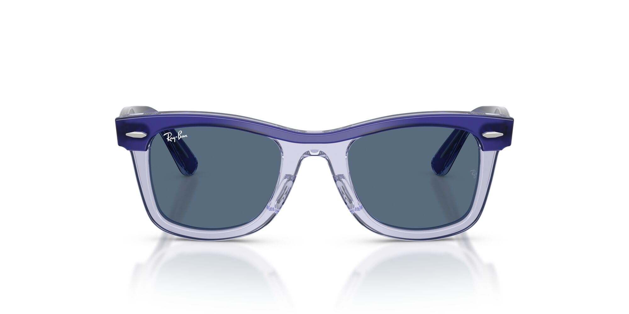 Ray-Ban Kids RJ9140S Street Neat Square Sunglasses, Blue On Transparent Blue/Dark Blue, 45 mm