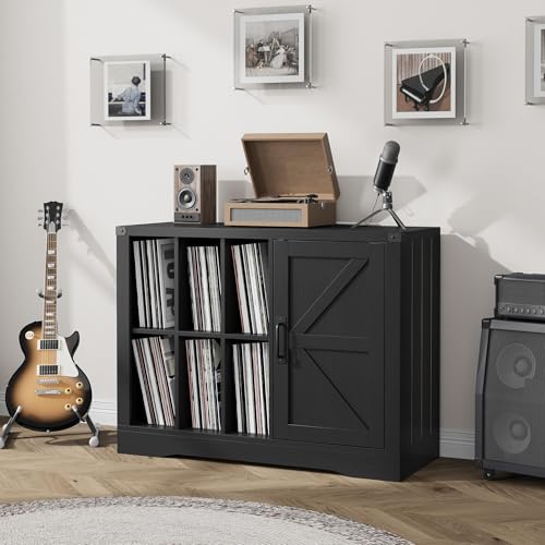 Large Capacity Record Player Stand Cabinet