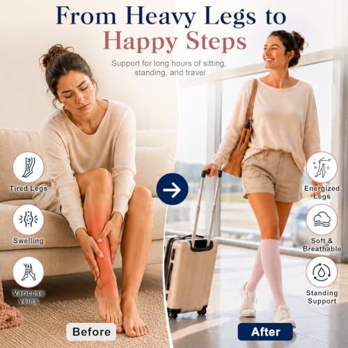 Image of COOLOVER Copper Compression Socks for Women and Men(6 Pairs)-Best Support for Running, Athletic, Travel