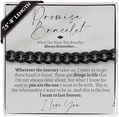 Love You This Much Promise Cuban Bracelet, Romantic Gift for Boyf...