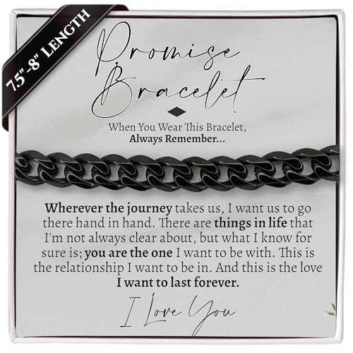 Love You This Much Promise Cuban Bracelet, Romantic Gift for Boyfriend, Appreciation...