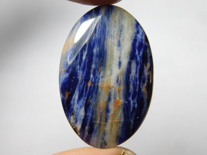 Sodalite naturelle cabochon pour fabriquer un pendentif bleu fait main - 3