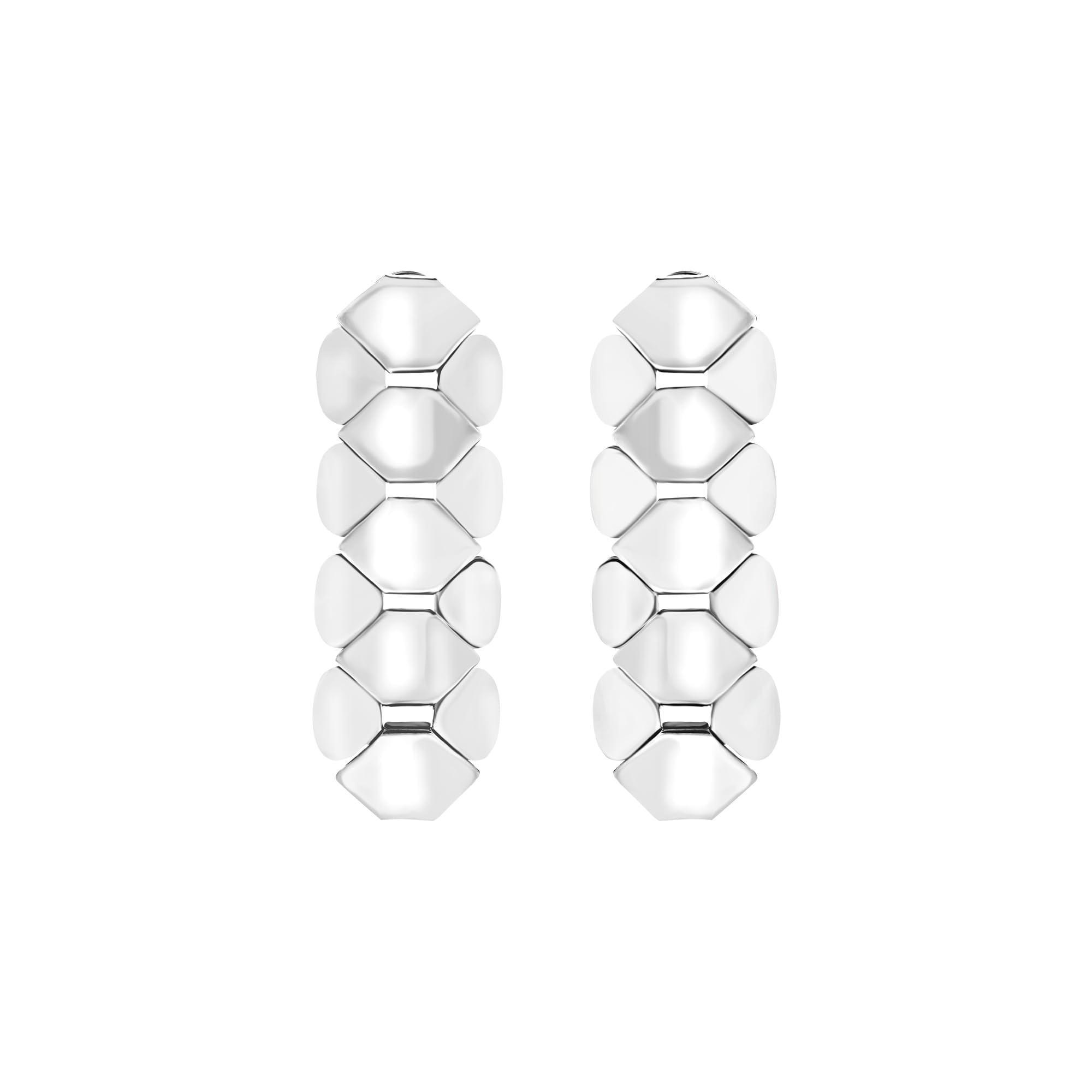 Breil, Collezione Hexagonia, Orecchini Donna a Forma Esagonale in Acciaio Lucido, Comodi e Leggeri, Chiusura a Farfalla, Lunghezza 5,2 cm, Idea Regalo Donna