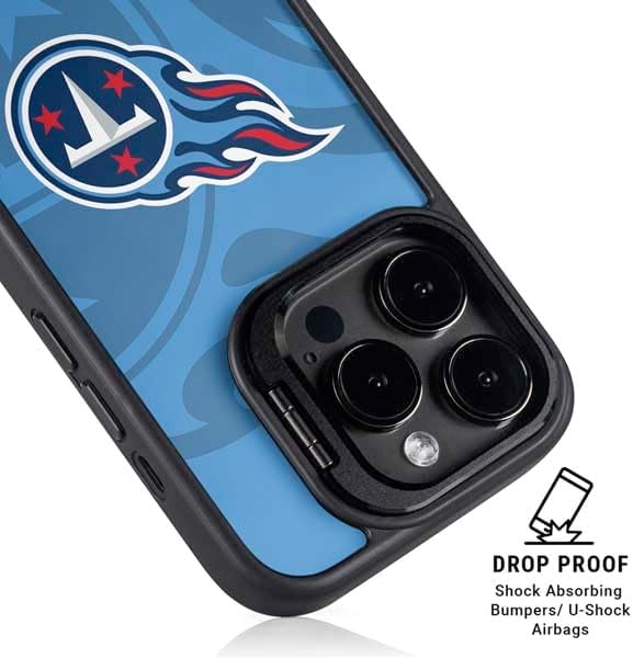 Skinit Kickstand Phone Case Compatible with iPhone 16 Pro Max - Officially Licensed NFL Tennessee Titans Double Vision Design