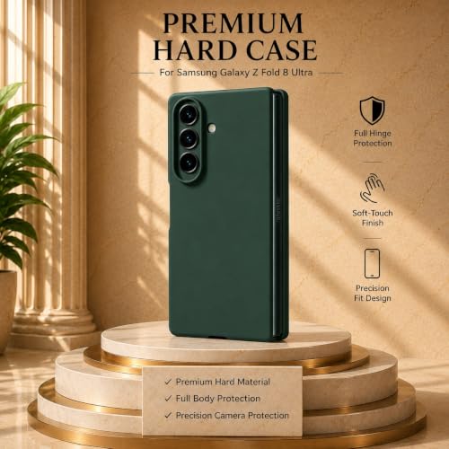 Image of amazon basics Slim Matte Hard PC Back Cover Case for Samsung Galaxy Z FOLD 8 Ultra with Integrated Hinge Protection and Smooth Anti-Fingerprint Finish (Midnight Green)