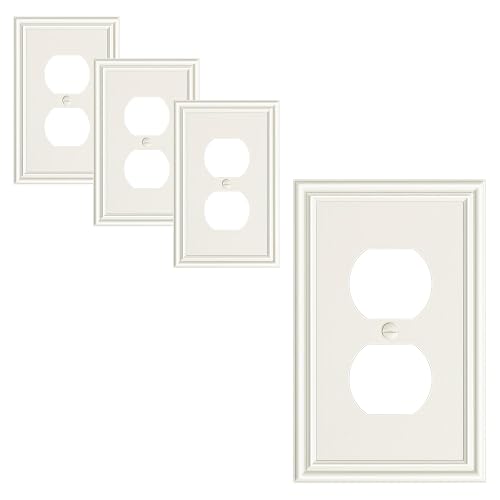 4-Pack Duplex Outlet Cover, Durable Solid Zinc Alloy Decorative Switch