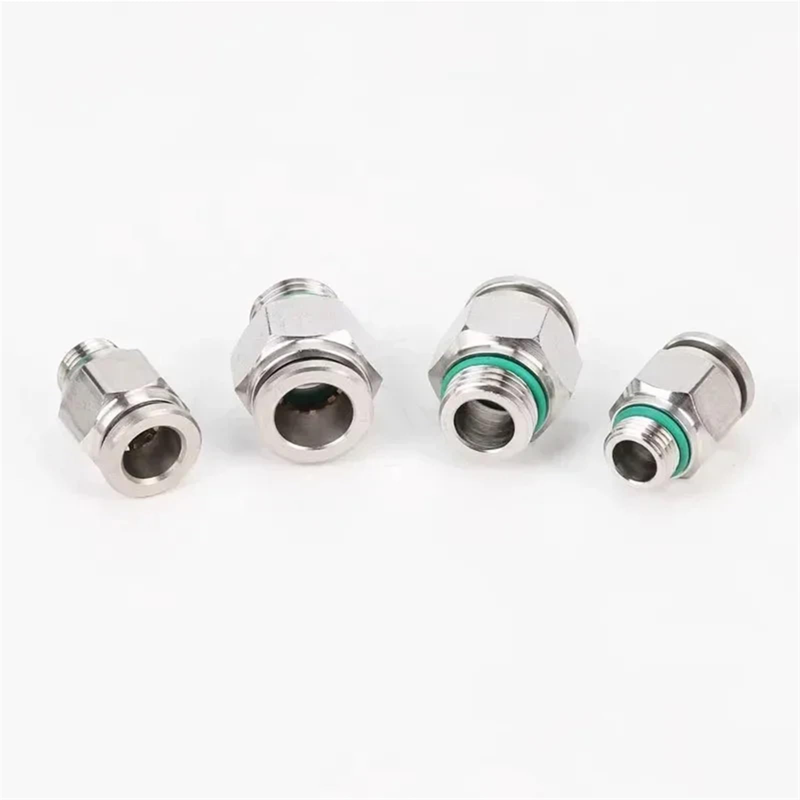 Conector de manguera de aire de acero inoxidable 304, conector de tubo neumático de rosca G for PC, 1/8, 1/4, 3/8, 1/2, M5, BSPT, acoplamiento rápido, 10 Uds.(Color:PC8-G02)