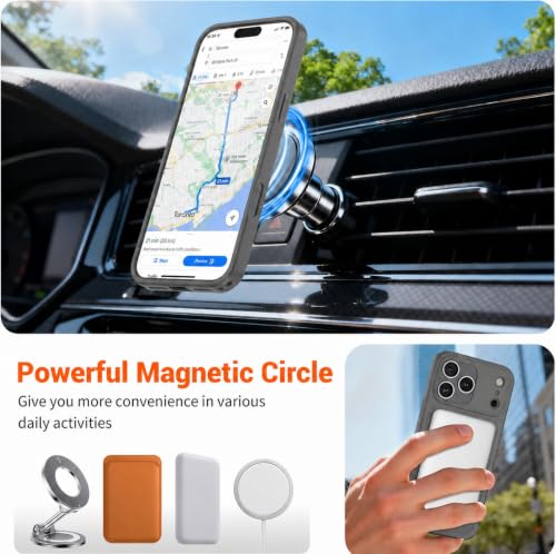 Image of AIBEX Protective OStand Case Compatible for Apple iPhone 16 Pro MagSafe Compatible | Slim Shockproof Back Cover with Camera Lens Protection, Strong Magnetic Support & Anti-Slip Grip | Military Grade