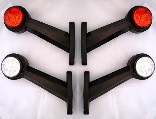 4x LED Outline Side Vertical Marker Lights 12-24V RED WHITE for Trailer